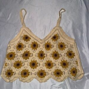 Crochet Sunflower Pattern Top